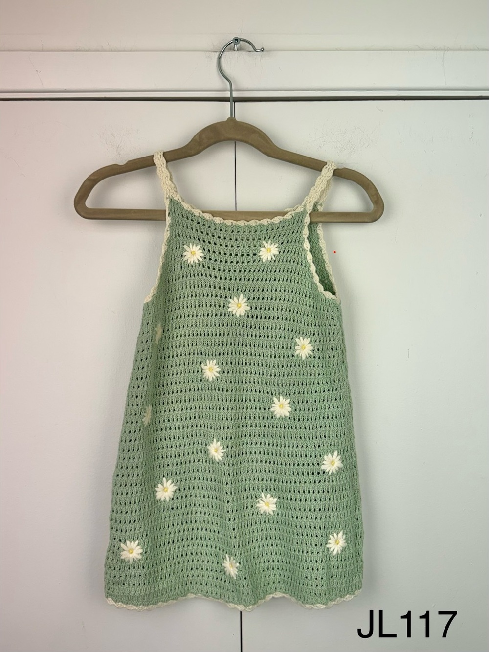 Zara Kids Sea Green Crochet Daisy Dress 2-3Y 98cm